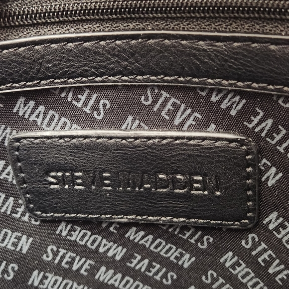 Steve Madden Structured FAUX leather Lined Tote,Black Womens OS - Picture 11 of 14